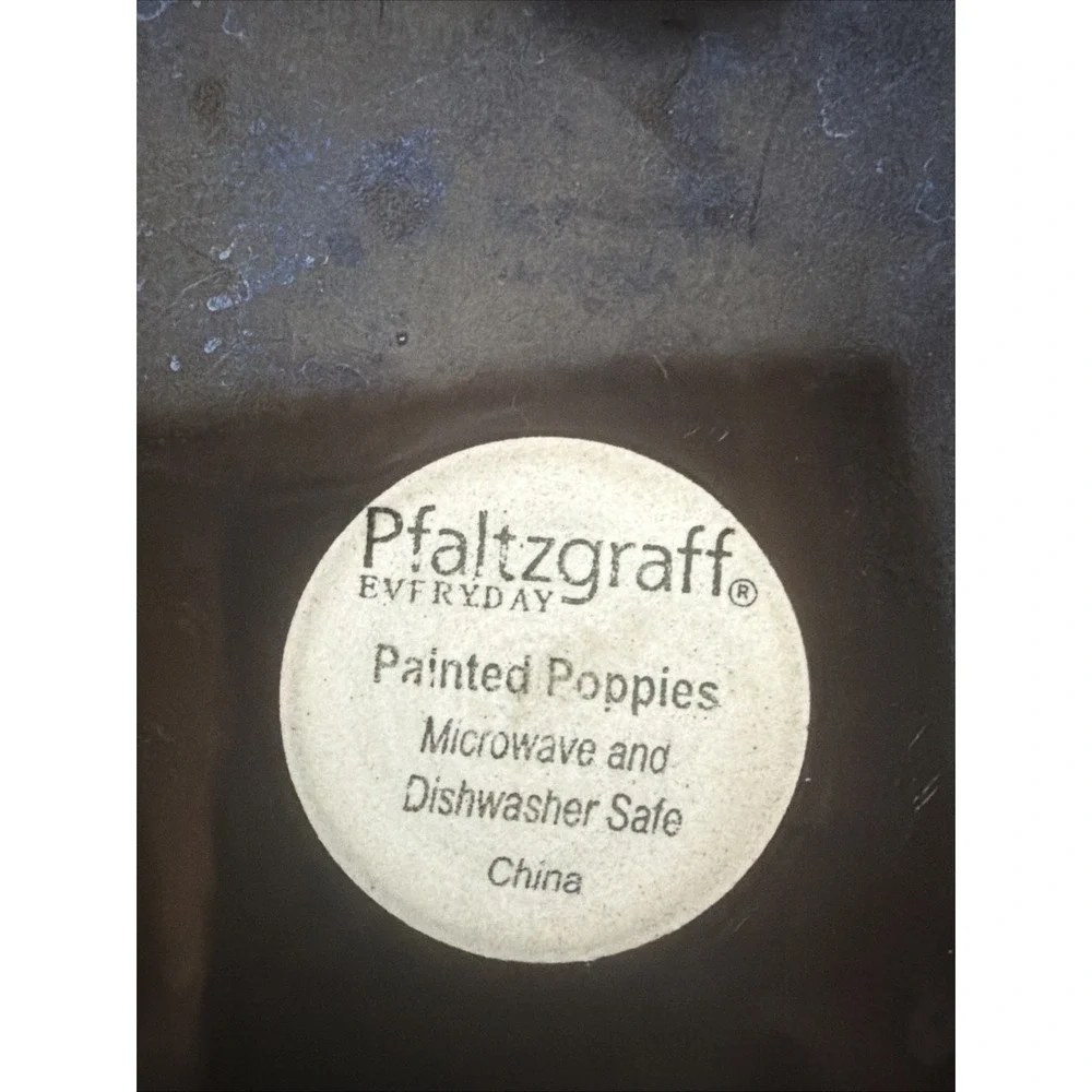 SET OF 6 PFALTZGRAFF HAND PAINTED POPPIES DINNER PLATES BROWN Diameter 11-1/4